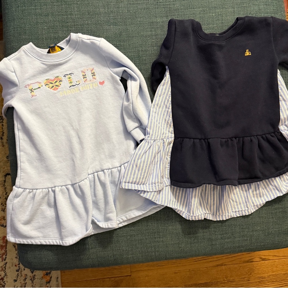 Girls' Peplum Sweatshirts - Light Blue and Navy